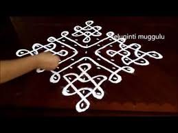Melikala Muggulu With 11 To 1 Straight Dots Sikku Kolam Designs Dot Rangoli Designs Youtube Kolam Designs Rangoli Designs Rangoli With Dots