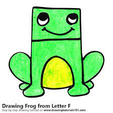 Learn art cool tricks to learn alphabets learn different alphabets to draw in different way alphabets with there meaning(make your kids more . Learn How To Draw A Frog From Letter F Animals With Letters Step By Step Drawing Tutorials