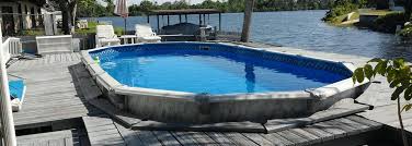Rectangle semi inground pool deck. Orlando Semi Inground Pools Jacksonville Pool Installation