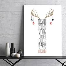Reindeer List Wall Art Christmas Printable Poster Etsy Posters Printable Downloadable Art Instant Download Prints
