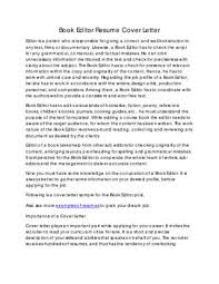 Book Editor Resume Cover Letter By Jenny Wakker Issuu