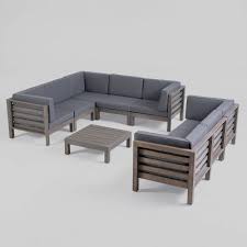 Check spelling or type a new query. Oana 9pc Acacia Wood Sectional Sofa Set Gray Dark Gray Christopher Knight Home Brickseek