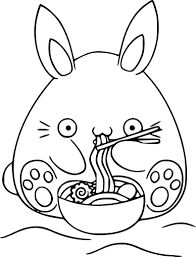 Tracez une forme ovale avec une ligne au milieu. Coloriage Lapin Kawaii A Imprimer