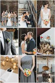 Cool Cotton Mill Wedding With A Modern Rustic Colour Palette Orange Grey Wedding Rustic Gray Wedding Grey Wedding Theme
