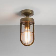 Cabin Semi Flush Exterior Light In Antique Brass Outdoor Ceiling Lights Ceiling Lights Brass Ceiling Light