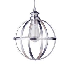 Worth Home Products Instant Pendant 1 Light Recessed Light Conversion Kit Brushed Nickel Globe Cage Shade Pbn 4030 0030 The Home Depot