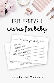 Have your baby shower guests write their heart felt wishes for the new baby on these free wish cards. Free Printable Baby Shower Advice Card Black And White Wishes For Baby Instant Download Baby Shower Advice Free Baby Shower Free Baby Shower Printables