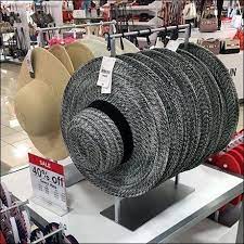 Sun Hat Cross Bar Table Stand Display Fixtures Close Up Hat Display Ideas Hat Display Cap Display Ideas