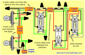 How do you wire two way switches? 3 Way And 4 Way Wiring Diagrams With Multiple Lights Do It Yourself Help Com