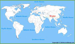 Bhutan In Map Of The World Bhutan Location On The World Map