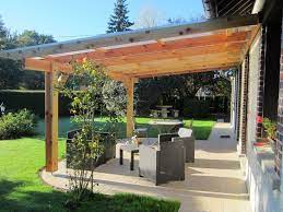 Pergola Murale Bois 6 06 X 4 00 M Couverture Polycarbonate 16mm Pergola Patio Pergola Pergola Plans