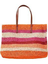 This Multi Stripe Straw Tote From Old Navy Is Perfect For The Summer Http Www 29secrets Com Bolsa De Croche Colorida Carteira De Croche Cestas De Croche