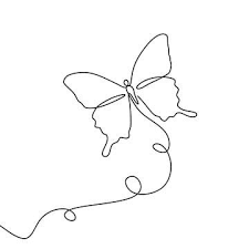 Continuous Line Drawing Of A Butterfly Minimalism Design On White Background Png And Vector Line Art Drawings Outline Art Continuous Line Drawing