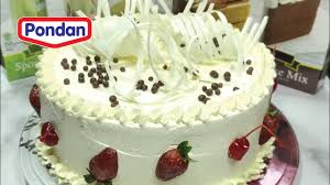Tuang adonan sponge cake ke loyang, lalu panggang di dalam oven dengan api sedang 180 ° c) selama kurang lebih 45 menit. Pondan Sponge Vanilla Cake Mix Youtube