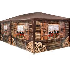 Stahl oder aluminium ganzjährig nutzbar 100% wasserdicht. Garten Pavillon 6x3m Almhutte Mit 6 Seitenteilen Gunstig Online Kaufen Tectake
