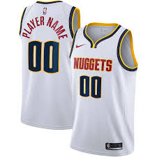The nuggets are no stranger to wearing navy uniforms. Men S Denver Nuggets Nike White Swingman Custom Jersey Association Edition