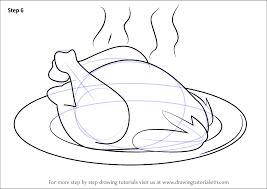 Begin by sketching the plate and the drumstick. Learn How To Draw Cooked Chicken Special Dishes Step By Step Drawing Tutorials