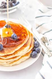 Fluffy pancakes with ground flax seed and blueberries for a healthier, fiber filled pancake. Gluten Free Pancakes The Fluffiest Gluten Free Pancake Recipe