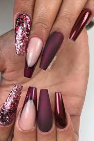 #coffin nails #fall nails #matte nails #maroon nails #acrylic nails. 23 Chic Ways To Wear Maroon Nails This Fall Women Style Blog