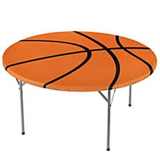 Shindigz Fitted Round Basketball Table Cover Walmart Com In 2020 Basketball Birthday Parties Basketball Birthday Basketball Party