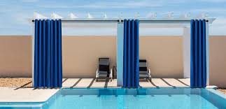 The coupler will sit in the center support rod, with the screws pointed towards the wall and won't really be visible. How To Hang Outdoor Curtains The Cover Blog Coverstore