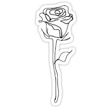 Aesthetic Notebook Aesthetic Printable Black And White Stickers Rose Outline Sticker By Carlac In 2020 Rose Outline Black And White Stickers Black Stickers