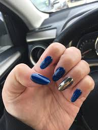 Stiletto nails coffin nails acrylic nails winter nails summer nails popsugar dark nail polish. Finally Found My New Place Almond Shaped Royal Blue Gel With Silver Mirror On My Ring Fingers Redditlaqueristas