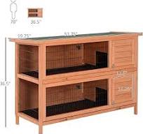 Amazon.com: PawHut 54" 2-Story Large Rabbit Hutch Bunny Cage ...