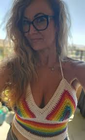 Adorned with ripple lettuce trim and hand-embroidered beads, this bralette  top is glamorous in every stitch.