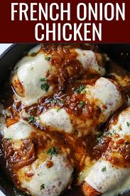 French Onion Chicken Skillet Chicken With Buttery Caramelized Onion Gravy And Melted Cheeses A Simple Flavor Smothered Pork Chops Recipe Recipes Pork Recipes