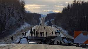 The epicenter was located about 65 miles southeast of the. Alaska Earthquake Photos Show Damage To Roads Businesses In And Around Anchorage Abc7 San Francisco