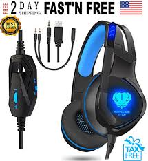 Gaming Headset Nintendo Switch Noise Canceling Wired Aux Earphone Led Blue New Jicjocy Headset Gaming Headset Pc Headphones
