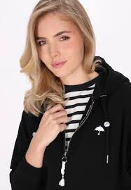 Schmuddelwedda Zip-Up Hoodie in Black