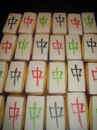 Handpainted Mahjong Tile Cookies Dragon Cookies Mahjong Cookie Club