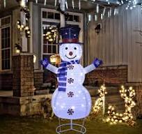 Amazon.com: Juegoal Lighted Christmas Decorations, 3.5FT Outdoor 3D  Collapsible White Snowman with Built-in LED Lights, Pre-Lit Pop Up Xmas  Snowman, ...