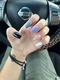 Coffin Shaped Black And Grey Acrylic Nails Pin On Diy Djc