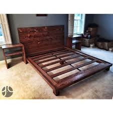 A Custom Reclaimed Wood Platform Bed And Matching Bed Side Tables Built From Reclaimed Doug Fir 2x12 Floor Joists Wood Platform Bed Custom Reclaimed Wood Bed