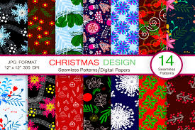 Free hand drawing, brush, patterns, shapes, gradient, color picker, text, shear, scale, etc. 14 Christmas Hand Drawn Design Patterns Graphic By Folkstylestudio Creative Fabrica