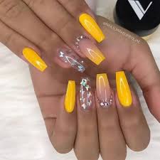 Acrylic nails are artificial nails. Acrylic Nails Yellow Yellow Nails Long Acrylic Nails