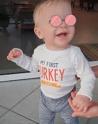 Buy Uaena Thanksgiving Outfit Baby Girls Boys Newborn My First Turkey Day  Romper Bodysuit Onesie and Striped Turkey Pants 0-3 Mo at Amazon.in