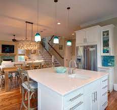 Blue Lamps Lighting Ideas For Coastal Rooms Coastal Room Luxury Kitchen Coastal Kitchen