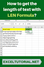 How To Get The Length Of Text With Len Formula Microsoft Excel Tutorial Excel Tutorials Excel Shortcuts