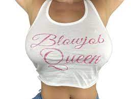 Slutty Blowjob Shirt Crop Top Bimbo Pink Glitter - Blowjob Queen ~ Crop Top  | eBay