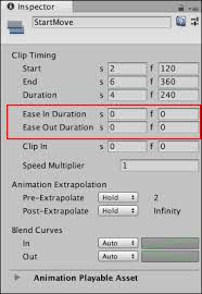 Unity Manual Easing In And Easing Out Clips