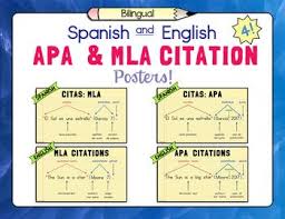 Spanish And English Apa And Mla Citation Posters Set Of 4 Mla Citation Classroom Language Student Writing