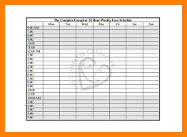 7 24 Hour Weekly Planner Time Table Chart