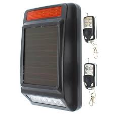 Solar Powered Wireless Siren Flashing Strobe Light Remote Control