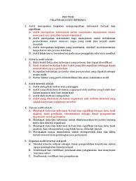 Telah memenuhi untuk dijadikan dasar dalam memberikan pendapat at… Jawaban Pre Test Audit Internal