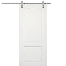 Mmi Door 36 In X 80 In Primed Princeton Smooth Surface Solid Core Door With Barn Door Hardware Kit Z009541 The Home Depot In 2020 Interior Sliding Barn Doors Mmi Door White Barn Door