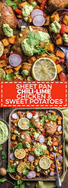 Sheet Pan Chili Lime Chicken And Sweet Potatoes Host The Toast Recipe Chicken Sweet Potato Walnut Chicken Recipe Stuffed Sweet Peppers